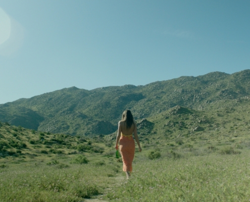 vrouw loopt alleen over pad in natuur als symbool voor loskomen uit relatiepatroon